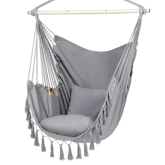 Silla Hamaca Colgante en Macramé con Bolsillo | MacraSeat