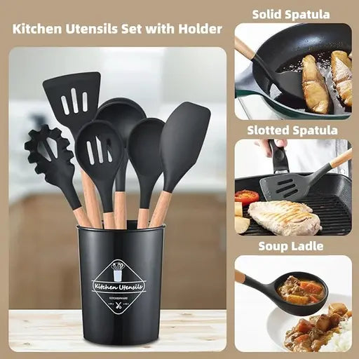 Set de Espátulas Antiadherente 12 Unidades en Silicona | KitchenFlex
