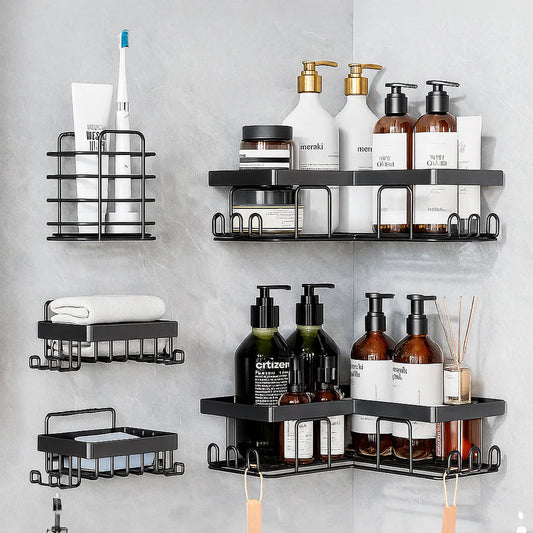 Set de 5 Estantes para Baño con Esquineros Autohadesivo | CornerNest